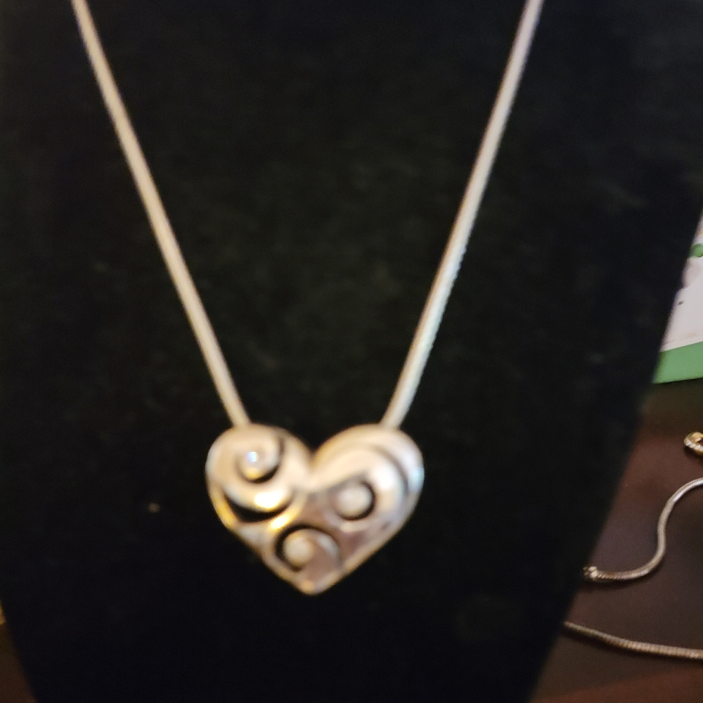 Brighton Heart Necklace Stone Reversible Pendant Great Condition $21 Drop $18